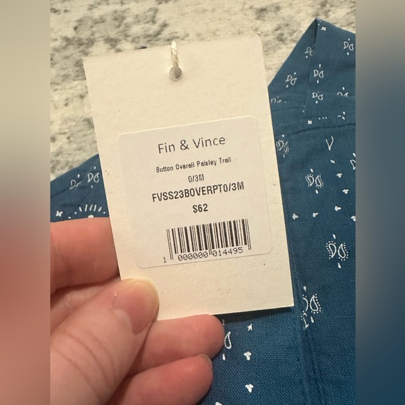 Fin & Vince button overall paisley trail. 0-3 months. - Picture 3 of 5